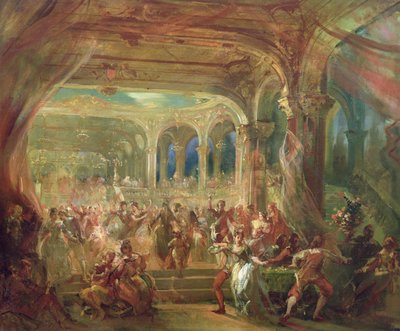 Baile en la Ópera de París durante el Segundo Imperio de French School